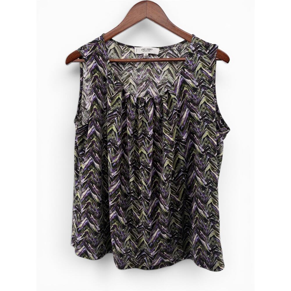 Jones Separates Sleeveless Women’s 16W Black Abstract Watercolor Flowy Summer - Picture 3 of 7